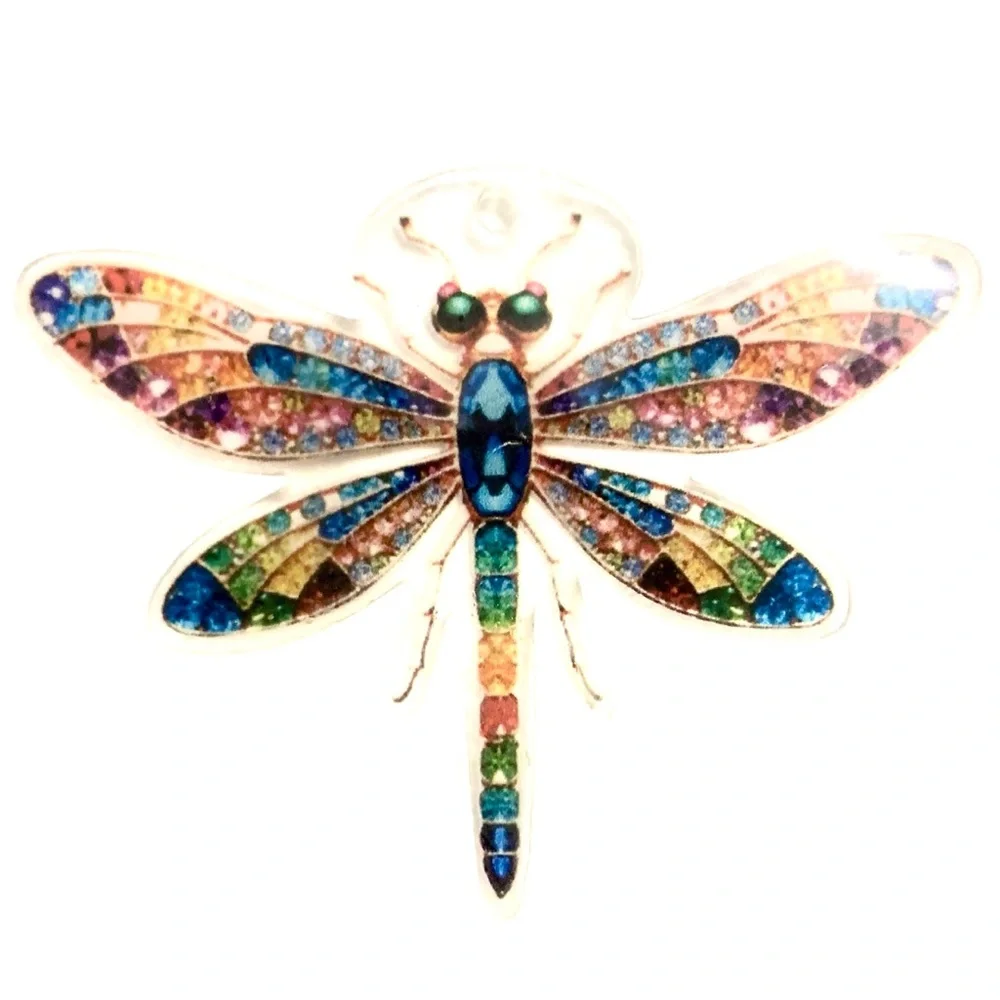 Multicolor Dragonfly 2D Flat Acrylic Pendant DYI Jewelry Making / Arts & Crafts